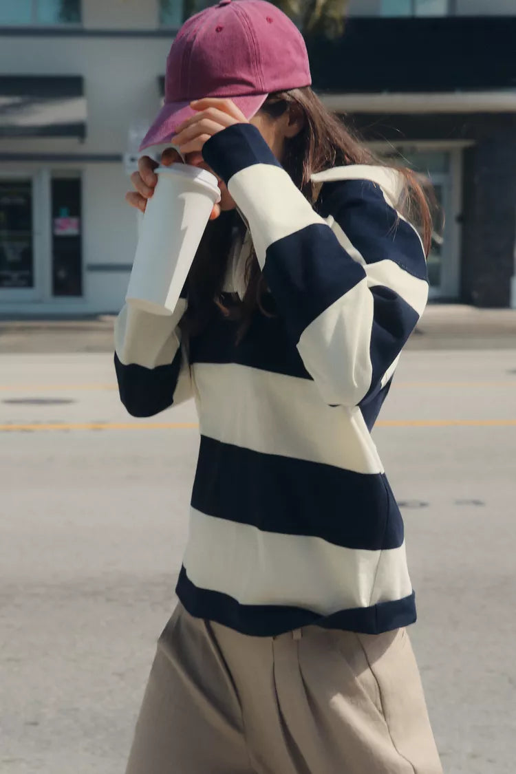 STRIPED POLO SHIRT (LARGE)