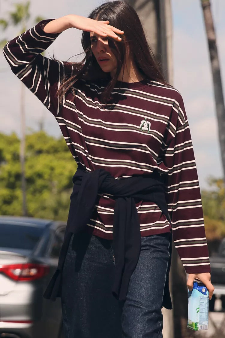 STRIPED EMBROIDERED T-SHIRT