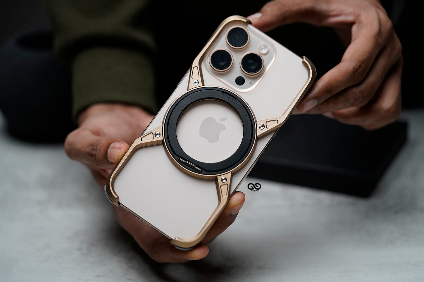 Titanium Armored Bumper with Kickstand Feature For All iPhone