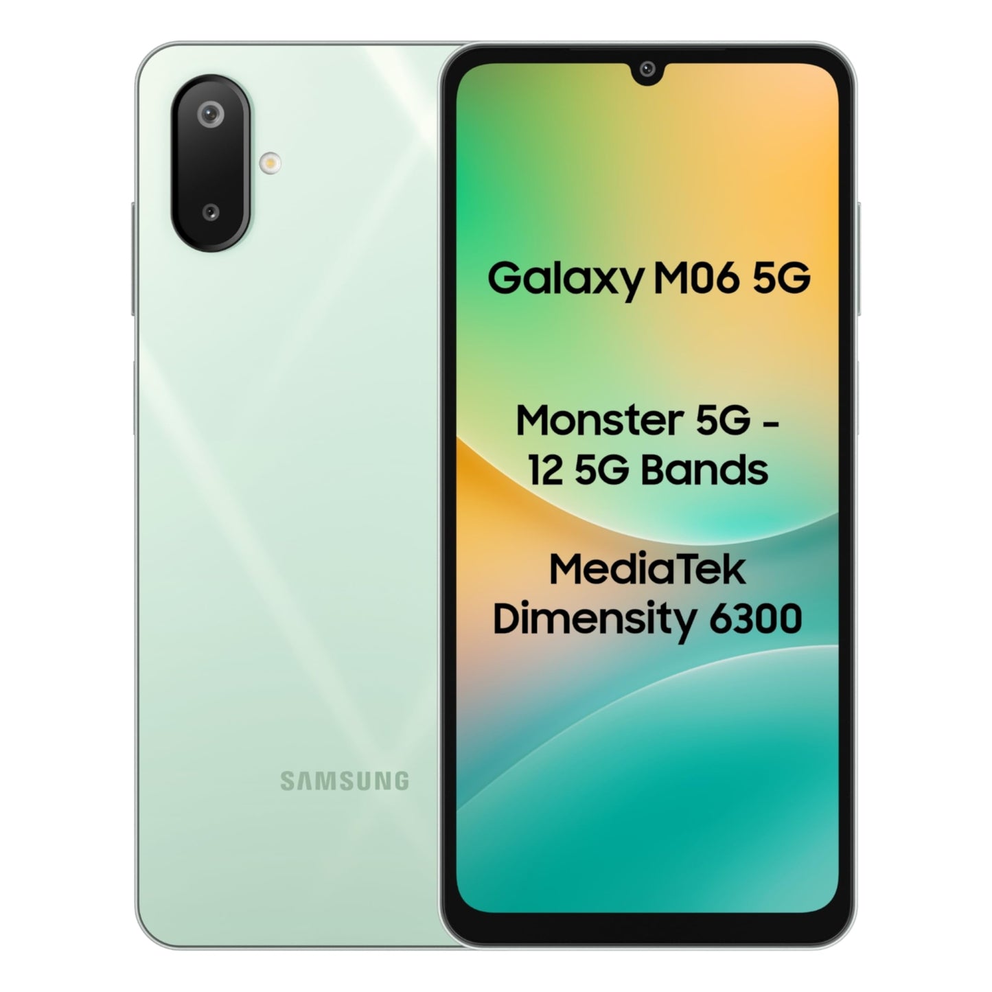 Samsung Galaxy M06 5G (Sage Green, 4GB RAM, 128 GB Storage) | MediaTek Dimensity 6300 | AnTuTu Score 422K+ | 12 5G Bands| 25W Fast Charging | 4 Gen of OS Upgrades | Without Charger