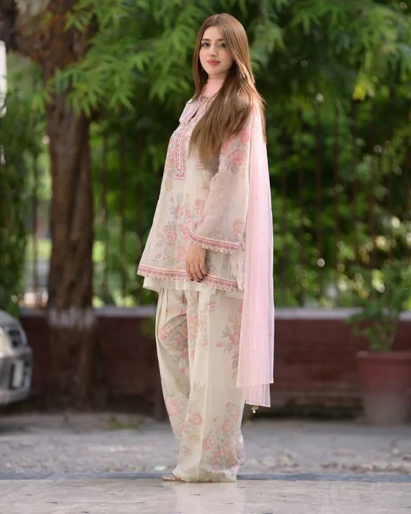 Suit Georgette With Print and Embroidery